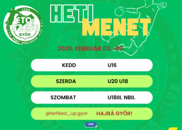 🤾 Heti menetrendünk február 03.- 09.-ig. 🤾